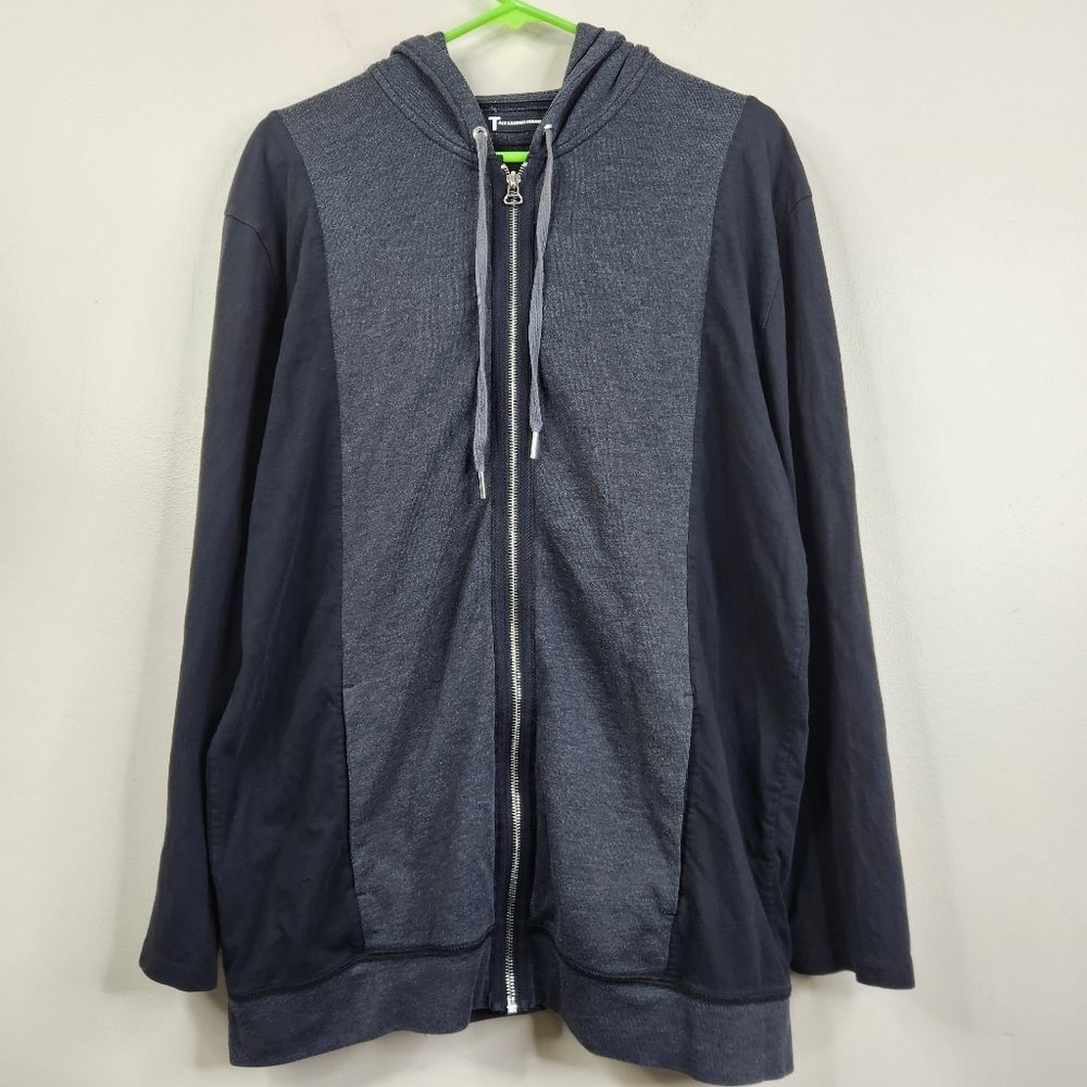 T Alexander Wang Mens Long Sleeve Full Zip Colorblock Hoodie Large